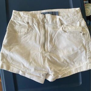 High waisted white shorts